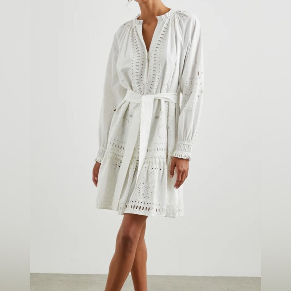 RAILS
Saylor Cotton Eyelet Tie-Waist Minidress NWT Size L